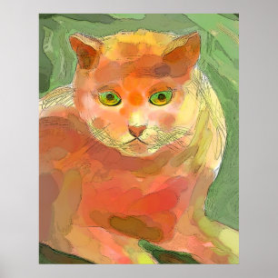 Póster Naranja Cat