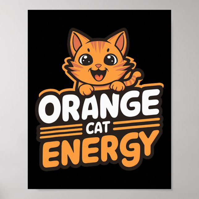 Póster Naranja Cat Energy (Frente)
