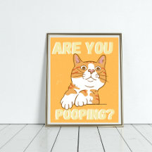 Naranja CAT ¿Estás empapando Poster de baño?