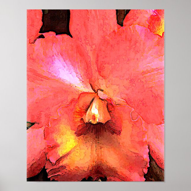 Póster Naranja Cattleya Orchid (Frente)