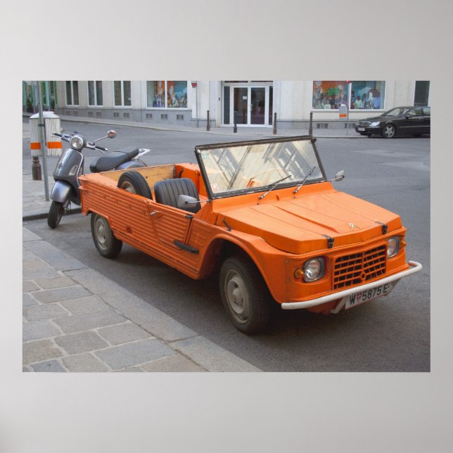 Póster Naranja Citroën Mehari (Frente)