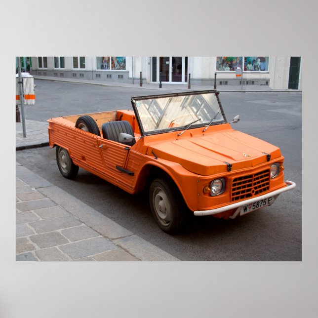 Póster Naranja Citroen Mehari (Frente)