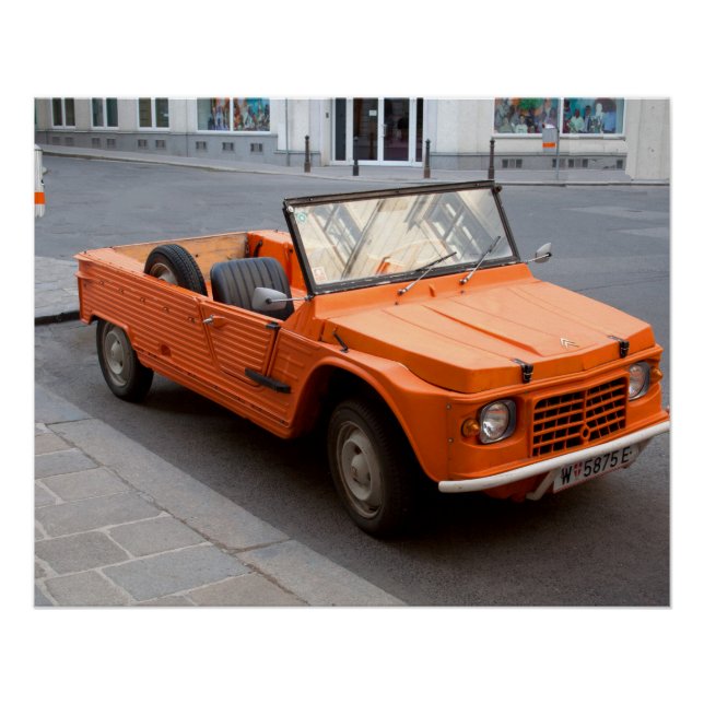 Póster Naranja Citroen Mehari (Anverso)