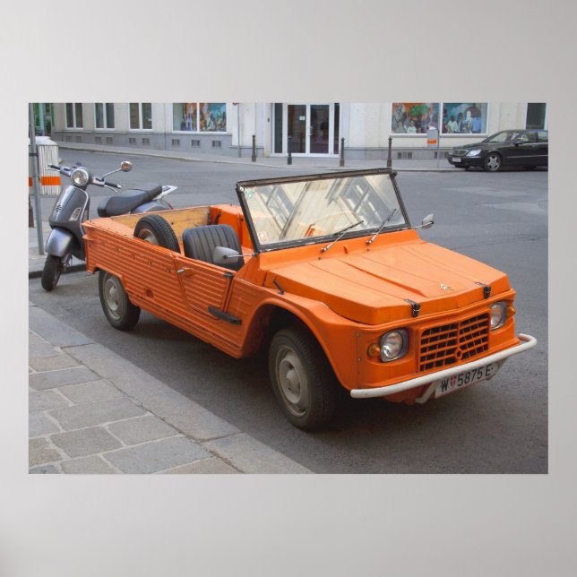 Póster Naranja Citroen Mehari (Frente)
