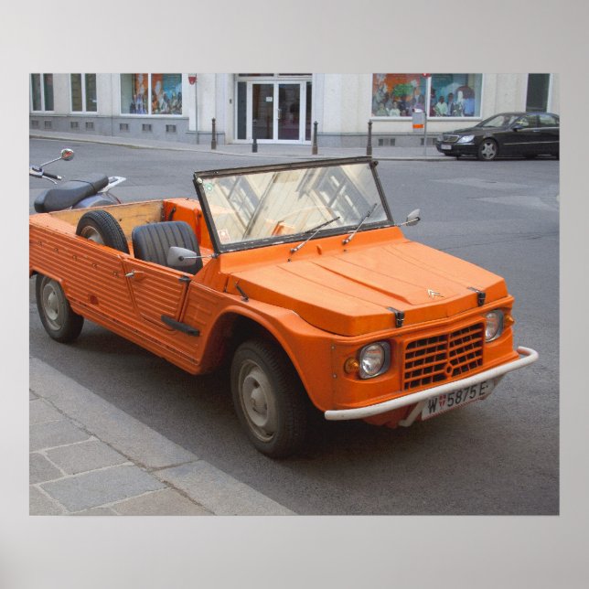 Póster Naranja Citroen Mehari (Frente)