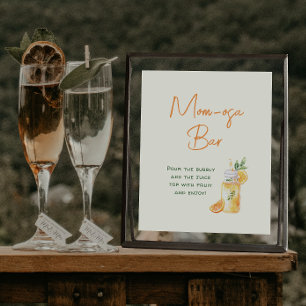 Póster Naranja Citrus Mom-osa Bar Baby Shower Bebe Rótulo