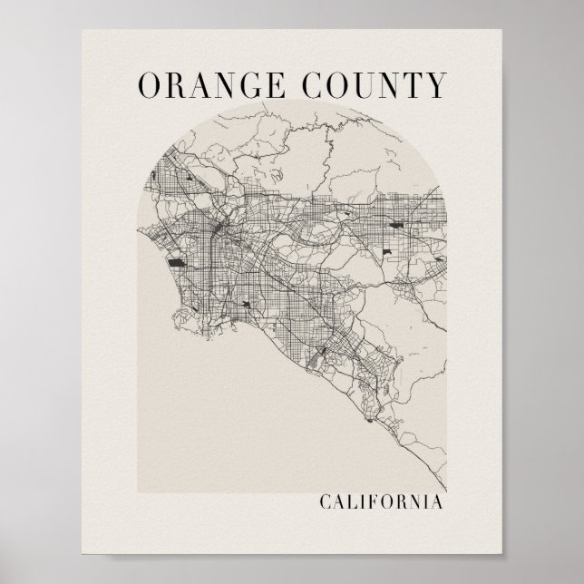 Póster Naranja County California Boho Arch Beige (Frente)