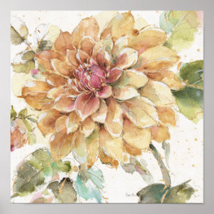 Póster Naranja Dahlia