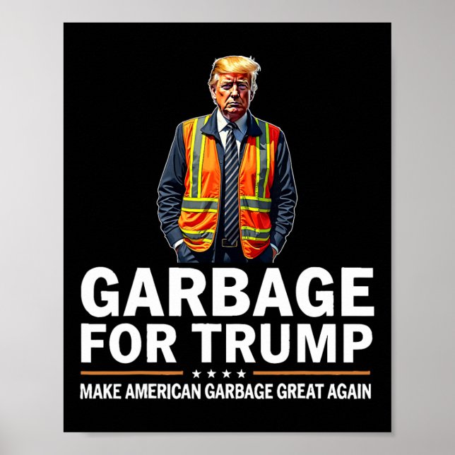 Póster Naranja de basura Donald Trump chaleco de segurida (Frente)