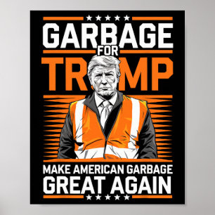 Póster Naranja de basura Donald Trump chaleco de segurida