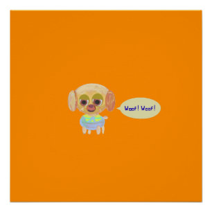Póster Naranja de cachorros