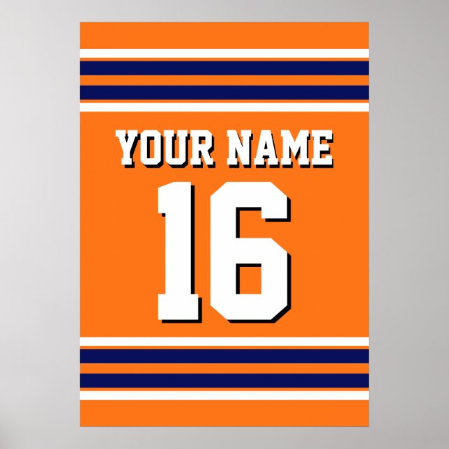 Póster Naranja de calabaza con franjas blancas de la mari (Frente)