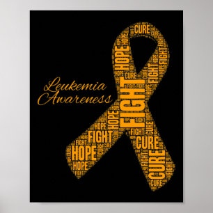 Póster Naranja de conciencia Cinta lucha contra la espera