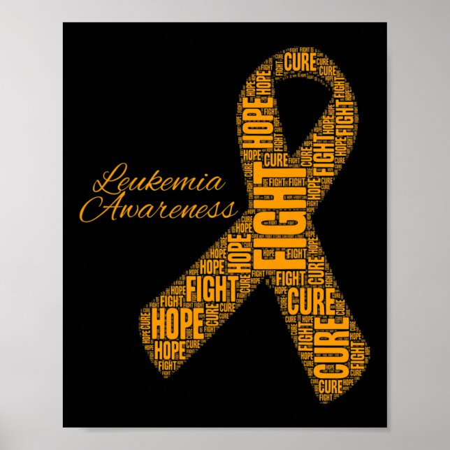 Póster Naranja de conciencia Cinta lucha contra la espera (Frente)