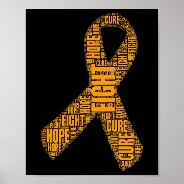 Póster Naranja de conciencia lucha contra la esperanza Cu (Frente)