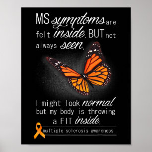 Póster Naranja de conciencia sobre la esclerosis Cinta ma