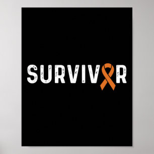 Póster Naranja De Concienciación De Crps Sobreviviente De