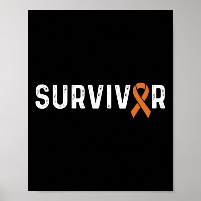 Póster Naranja De Concienciación De Crps Sobreviviente De (Frente)