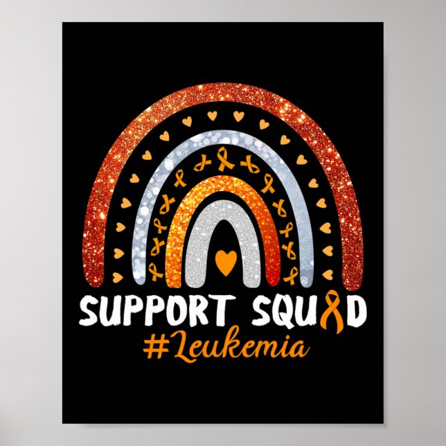 Póster Naranja de concientización sobre leucemia escuadra (Frente)
