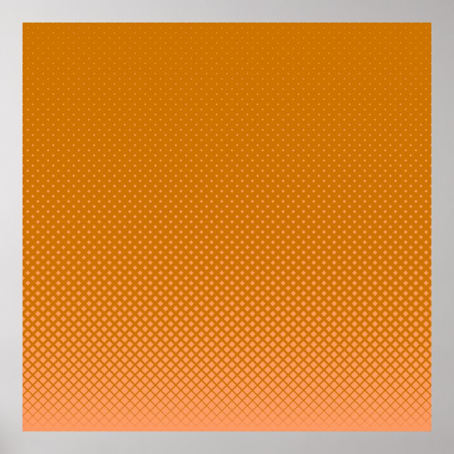 Póster Naranja de fondo medio tono cuadrado (Frente)