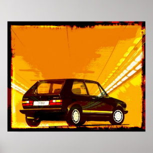 Póster Naranja de GTi MkI del golf