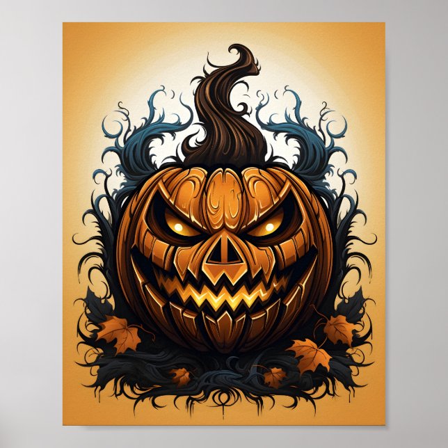 Póster Naranja de Halloween Jack O Lantern Spookkin (Frente)