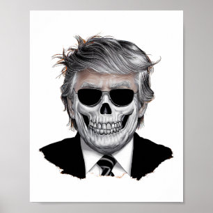 Póster Naranja de Halloween Trump Fiesta norteamericano d