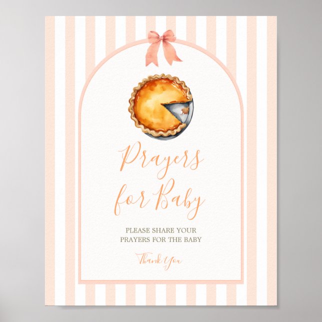 Póster Naranja de Little Cutie Pie Gingham Prayers para b (Frente)