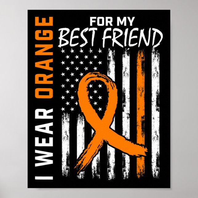 Póster Naranja De Mi Mejor Amigo Leukemia Bandera De Conc (Frente)