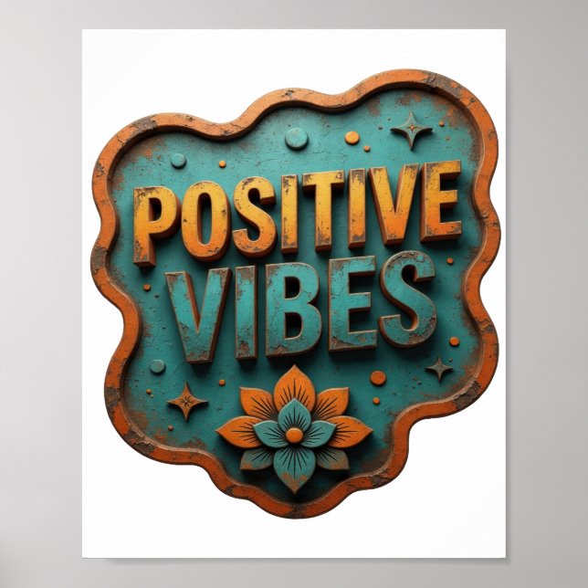 Póster Naranja de Moda VIBRAJES POSITIVOS (Frente)