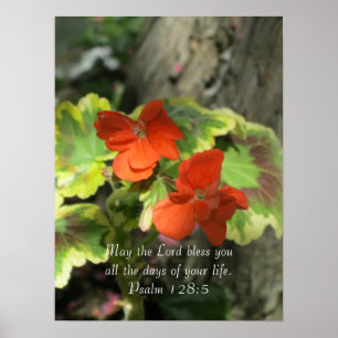 Póster Naranja de otoño Geraniums ~ Salmo 128:5