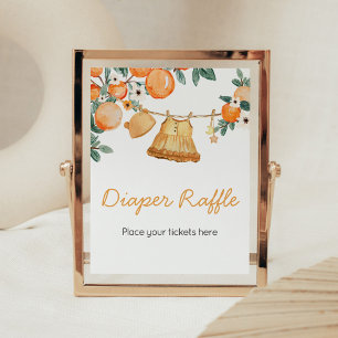 Póster Naranja de ropa de bebé Diaper de fruta Raffle