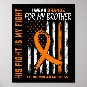 Póster Naranja de ropa de combate Hermano Leucemia Cáncer
