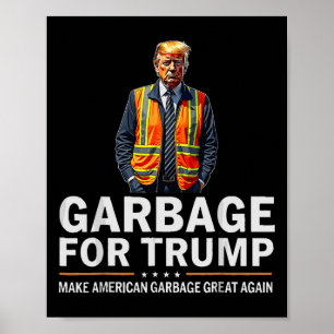 Póster Naranja de seguridad reflexiva Donald Trump Garbyg