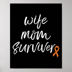 Póster Naranja de sensibilización Cinta esposa sobrevivie