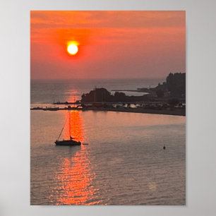 Póster Naranja de sol de Croacia de Omis