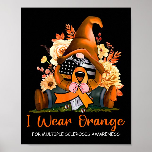 Póster Naranja De Uso Para Esclerosis Múltiple Gnome De C (Frente)