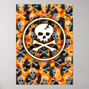 Póster Naranja Deathrock Skull
