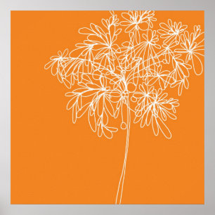 Póster Naranja del estallido del flor