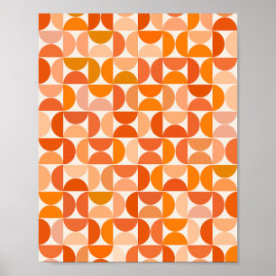 Póster Naranja del patrón moderno de mediados del siglo