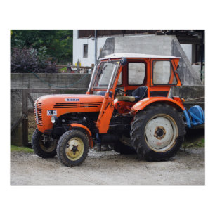 Póster Naranja Diesel Tractor Steyr KL II