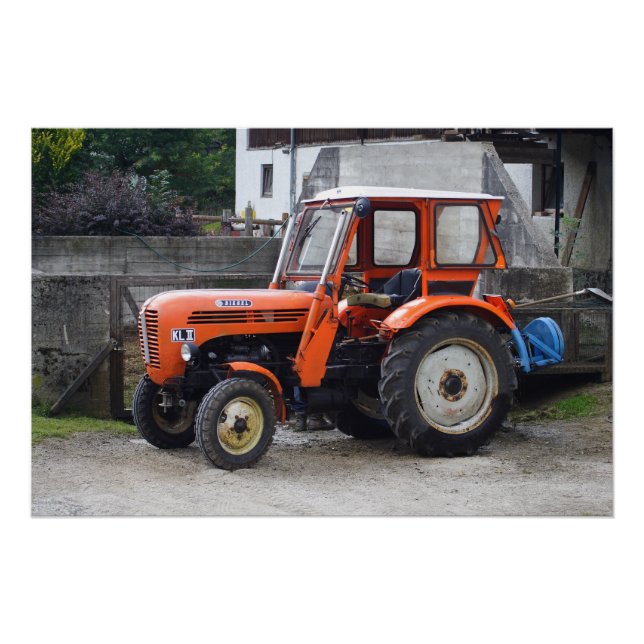 Póster Naranja Diesel Tractor Steyr KL II (Anverso)