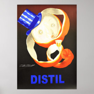 Póster NARANJA DISTIL Liquor Publicidad Mauzan Art Deco