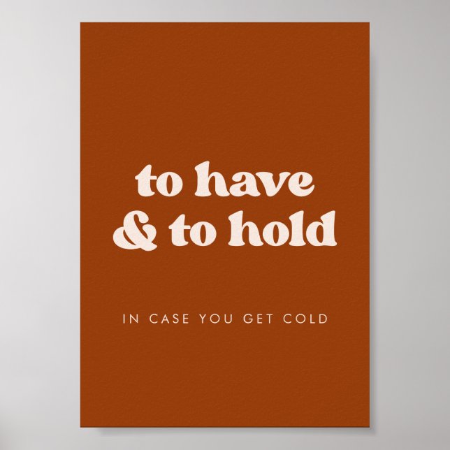 Póster Naranja elegante para tener y mantener la manta de (Frente)