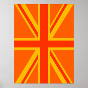 Póster Naranja feliz Jack Bandera Británica