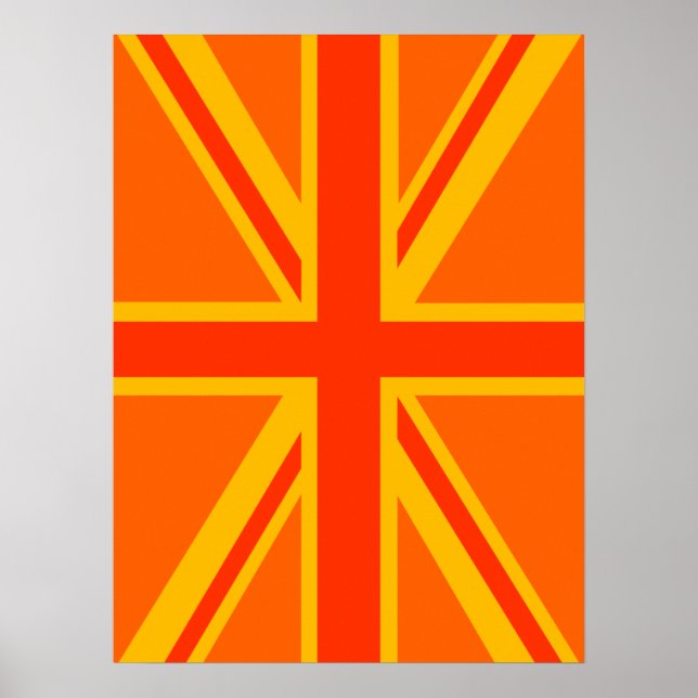 Póster Naranja feliz Jack Bandera Británica (Frente)