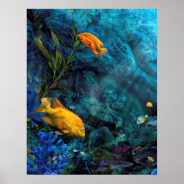 PÓSTER NARANJA FISH BLUE WORLD