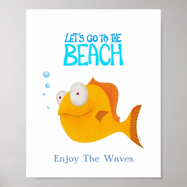 Póster Naranja Fish. Vamos a la playa (Frente)
