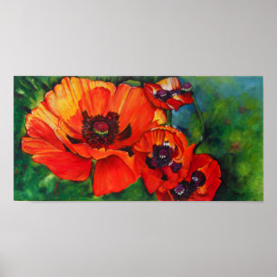Póster Naranja Flamboyant Pintó Poppies Art Print