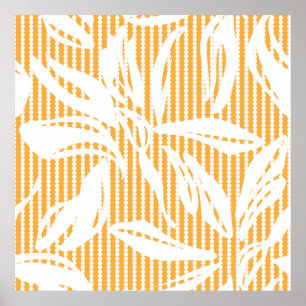 Póster Naranja Floral sin soldadura con retracción a raya